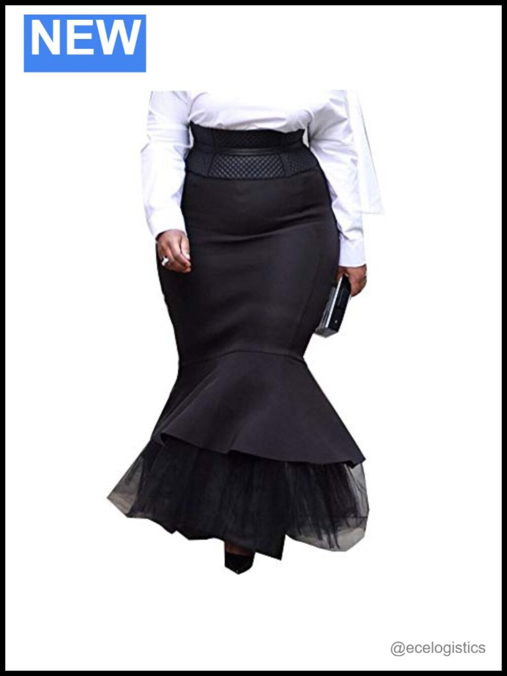 Women's Plus Size Mermaid Skirt Floor-Length Polyester High Waist